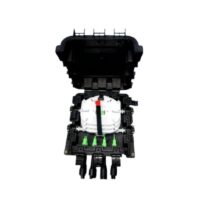 Caja de Distribución 08 Empalmes + 08acopladores SC/APC simplex + Splitter 1*8 , Exterior IP65, Color Negro NC-FOSC-IL-08-C