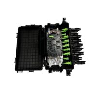 Caja de Distribución 16 Empalmes + 16 acopladores SC/APC simplex + Splitter 1*16 , Exterior IP65, Color Negro NC-FOSC-IL-16-C