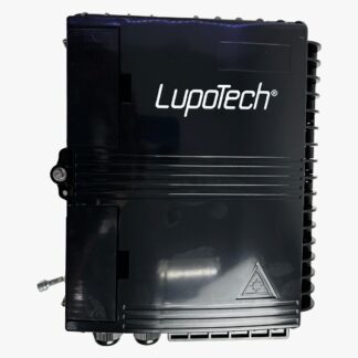 Caja de terminación FTTH de pared/poste 16 Puertos IP65 + Splitter 1*16 SC/APC + 16 Adaptadores SC/APC, Negra  LT-HGT-16DG