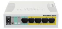 Switche Inteligente 5 puertos PoE (Pasivo) Giga Eth y 1 SFP, SwOS  CSS106-1G-4P-1S