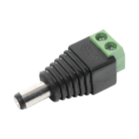 Adaptador Macho de 3.5 mm Polarizado de 12 Vcc / Terminales Tipo Tornillo / Polarizado (+/-) / x Cámaras de Video Vigilancia   JR-52
