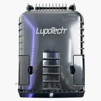 Caja de terminación FTTH de pared/poste 16 Puertos IP65 + Splitter 1*8 SC/APC + 8 Adaptadores SC/APC, Negra    LT-HGT-16LW-2