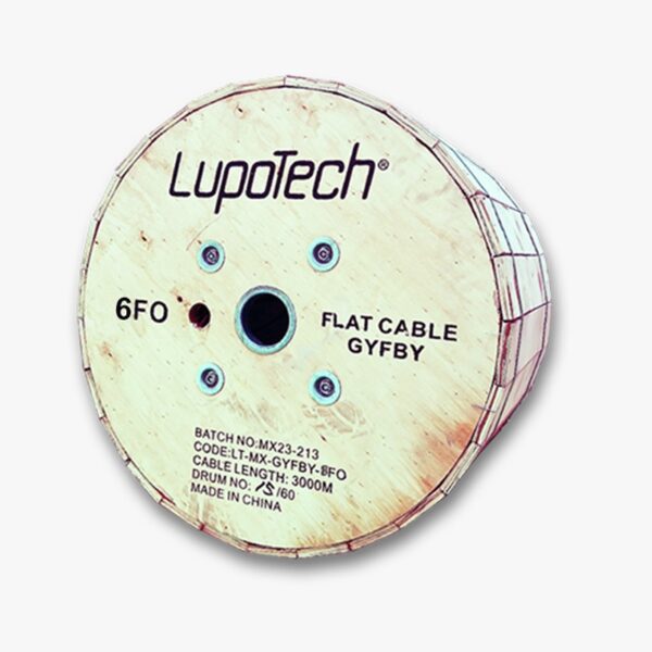 Cable Drop Plano OVAL 6 Hilos FTR 2mm carrete 3 Km  LT-MX-GYFBY-06FO