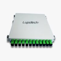 Mini ODF interno 12FO SC cargada 12 adaptadores SC/APC, SM G657A2 0.9mm LSZH, simplex 1.5M Gris  LT-OTB-A-12AS