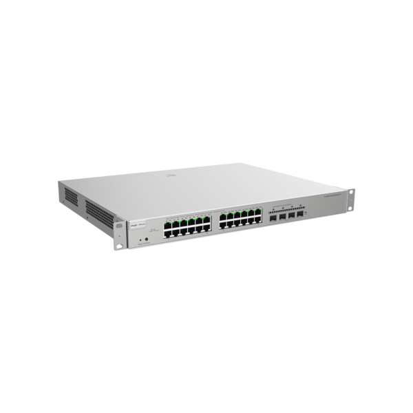 Switch PoE Administrable Capa 3 24 pts Gbp 802.3af/at + 4 SFP+ para fibra 10Gb, gestión gratuita desde la nube, 370w  RG-NBS5200-24GT4XS-P